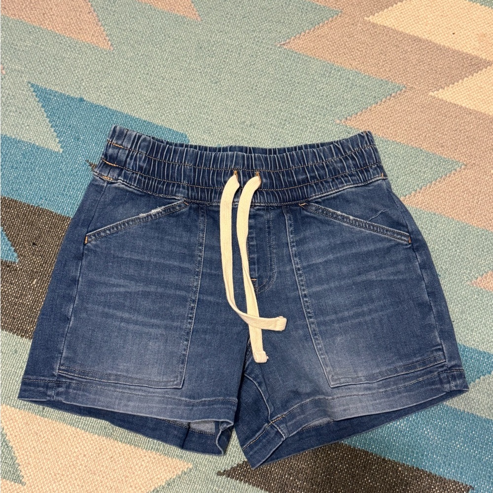 UpWest Dark Blue Jean Shorts with Cream Drawstring